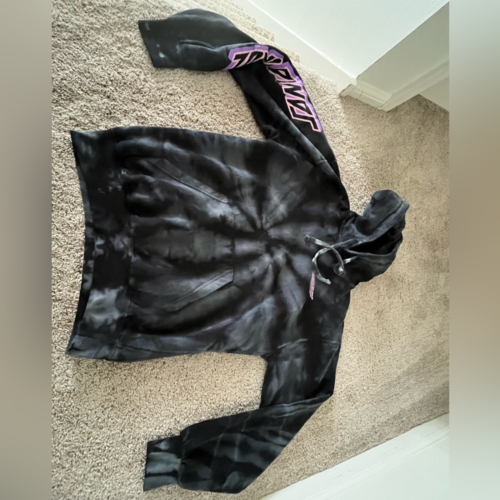 santa cruz black tie dye hoodie